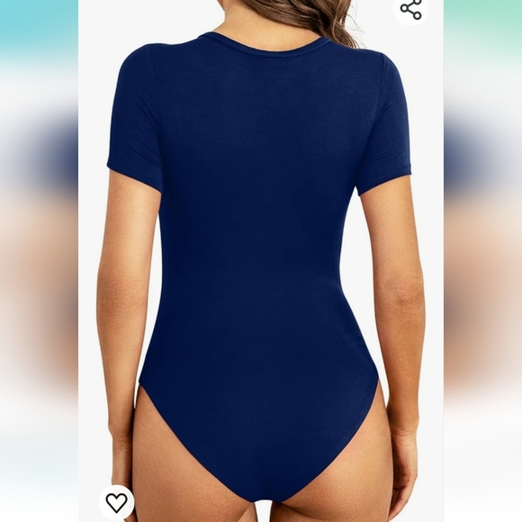 Nwt DouBCQ Womens Short Sleeve Tops Crewneck Tshirt Bodysuit Jumpsuit - Picture 2 of 9